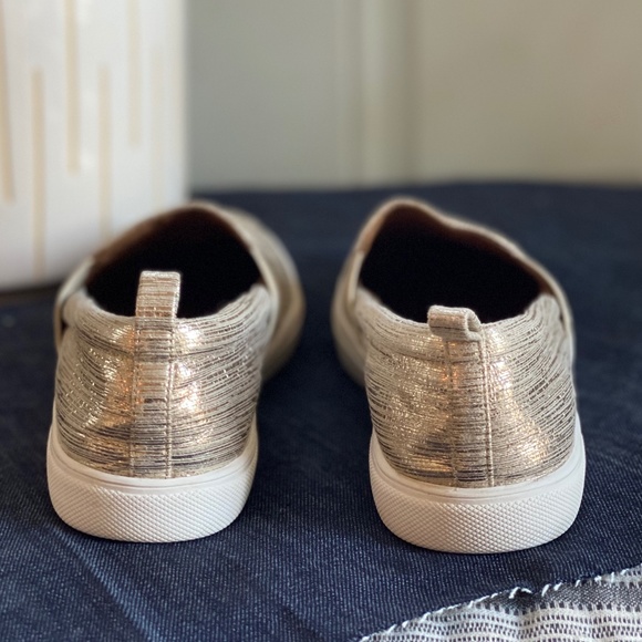 Susina Gold Metallic Slip On Sneakers - Picture 3 of 6